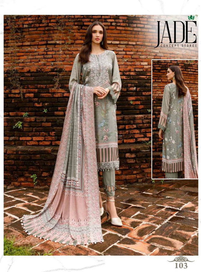 Jade Alfina Wholesale Pakistani Cotton Dress Mateial Catalog
